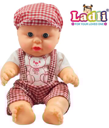 Rubber Doll for Kids Dress Golu baba with Movable Arms with Milk Bottle_B
