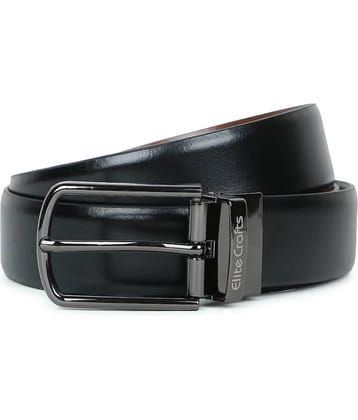 Elite Crafts - Black 100% Leather Men's Reversible Belt ( Pack of 1 )