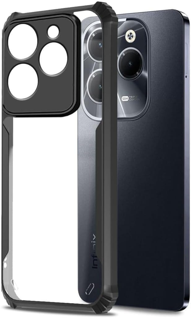 PLUGTECH Slim Shockproof Case | Matte Black Soft | Drop Protection | Precise Cutouts | Premium Mobile Cover for Tecno SMART 8 HD