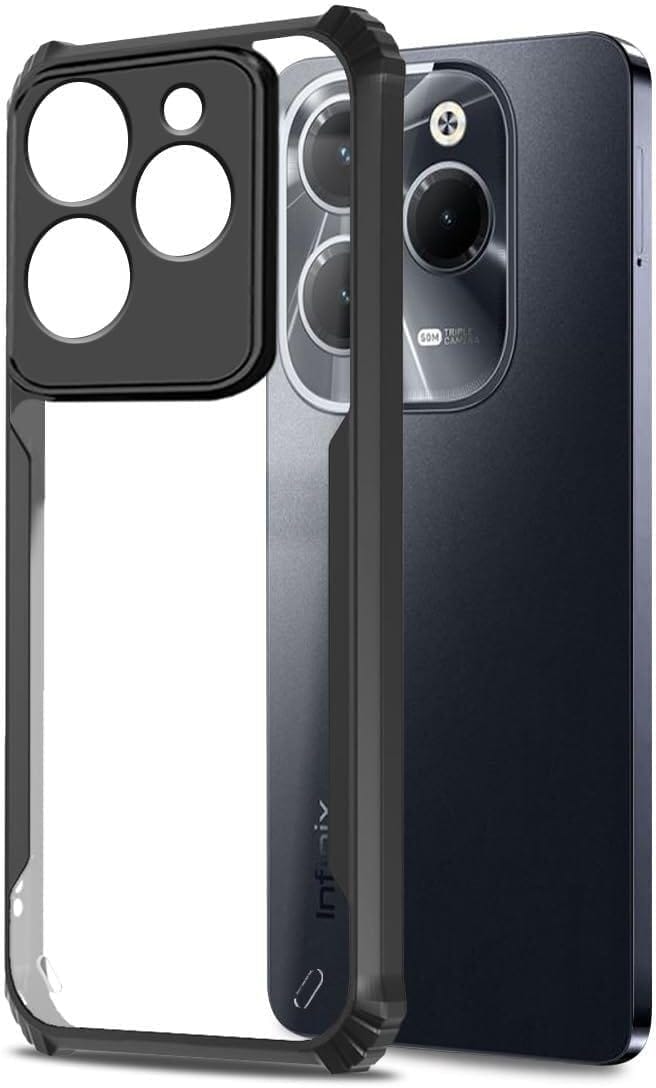 PLUGTECH Slim Shockproof Case | Matte Black Soft | Drop Protection | Precise Cutouts | Premium Mobile Cover for Tecno SMART 8 HD