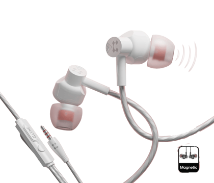 LYNE Signal 6 Magnetic Wired Earphone 3.5MM Audio Jack Wired Headset (Black, In the Ear)