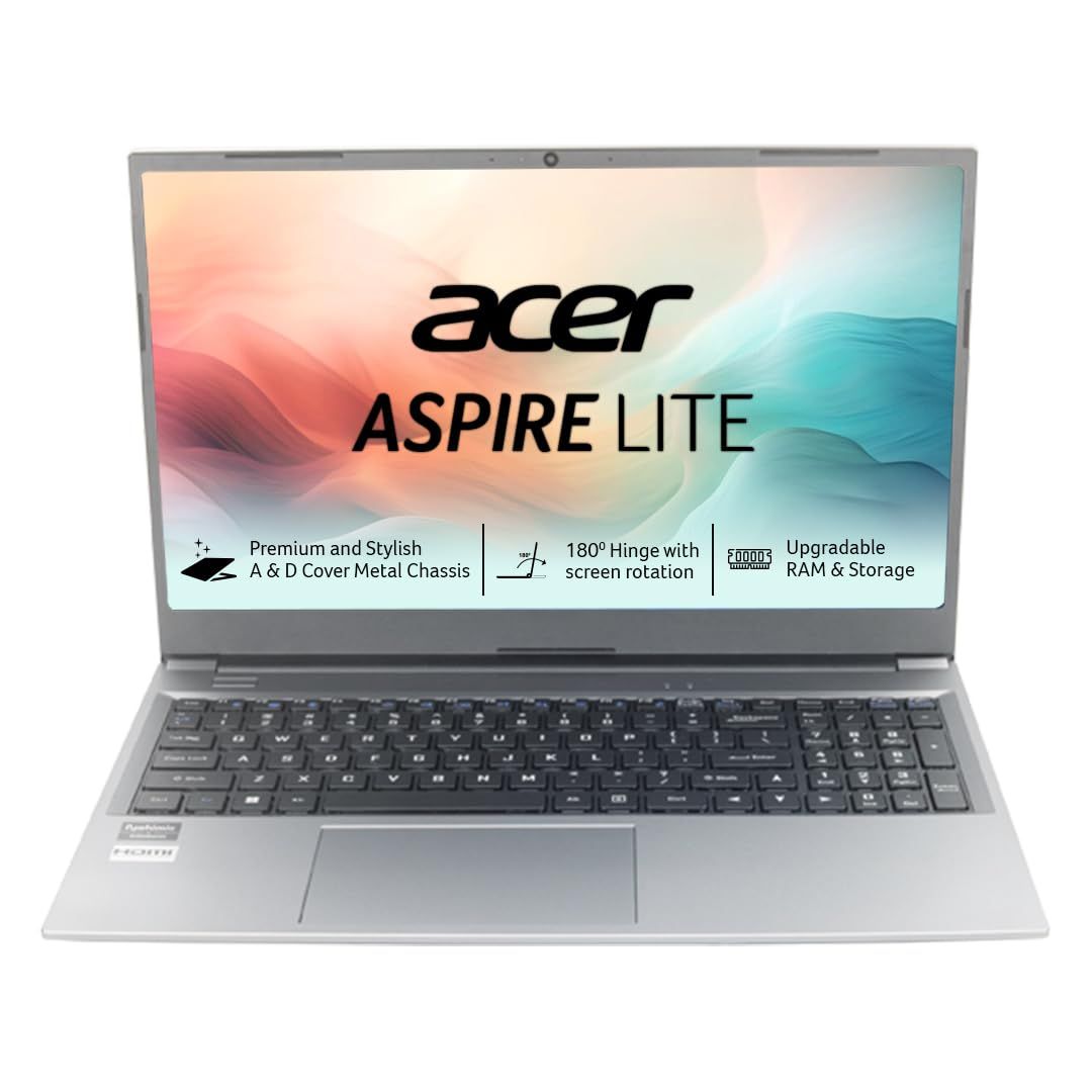 Acer Aspire Lite, AMD Ryzen 3-5300U, 8 GB RAM, 512 GB SSD, Full HD 15.6"/39.62 cm, Windows 11 Home, Steel Gray, 1.59 KG, AL15-41, Premium Laptop