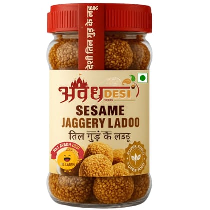 AVADH DESI FOODS - Village Style Til Ladoo | Pure Sesame & Jaggery - Winter Sweet Makarshankranti Special | Natural & Preservative Free | White Till
