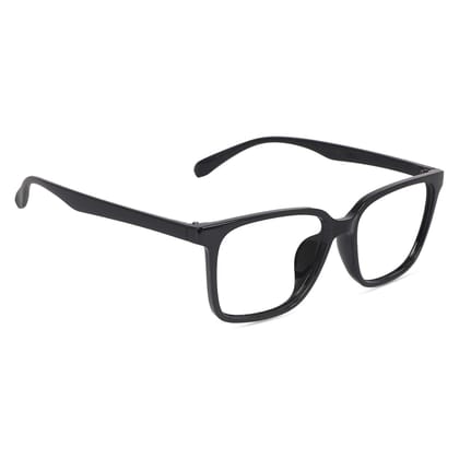Dervin Blue Light Blocking Glasses Gaming Filter Transparent Square Eyeglasses for Eye Protection Men and Women, Computer/Tablet/Laptop/Mobile/TV, Anti-blue & Anti eyestrain-Black