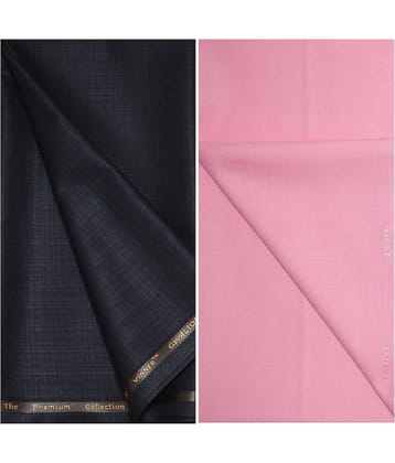 KUNDAN SULZ GWALIOR Pink Cotton Blend Unstitched Shirts & Trousers ( 1 Pant & 1 Shirt Piece )