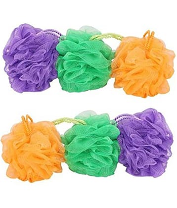 Lenon Round Bath Sponge Loofah Assorted Pack of 6