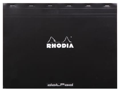 Rhodia Basics Black Stapled Dot Pad - A3-Black / A3