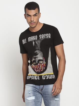 Punk UPSIDE-DOWN Black T-shirt-M / Black