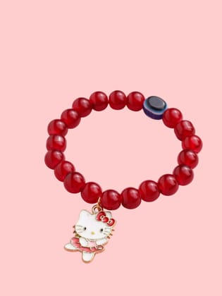NVR Unisex Maroon Artificial Beads Stylish Bracelet-Onesize / Maroon / Metal