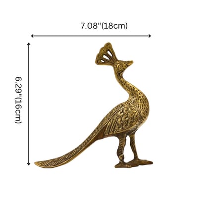 Brass Peacock Peacock  Bird Figurine for Home Decor Table Top Living Room Showpiece Statue