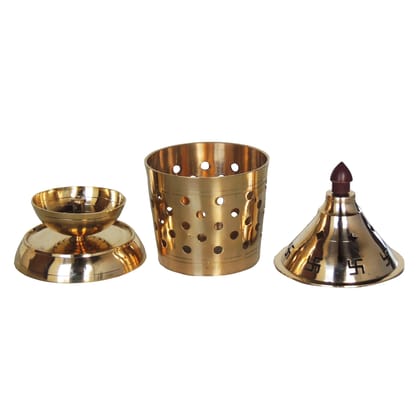 Brass Table Decor Oil Lamp, Deepak  - Classic Brass Diya for Puja Use, Height : 5 Inch (ZMAS542 C)