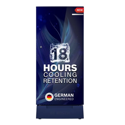 Bosch 187 L,3 star,Smart Inverter,Direct-Cool Single Door Refrigerator,Feather Blue(CST18B33PI)|18 Hrs Cooling Retention |Super Freeze|XL Vegetable Box|Base Drawer|Beverage Space|2.5x Faster Cooling Bosch 187 L,3 star,Smart Inverter,Direct-Cool Single Do