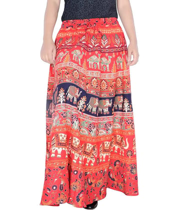 Sttoffa Cotton Wrap Skirt - Red