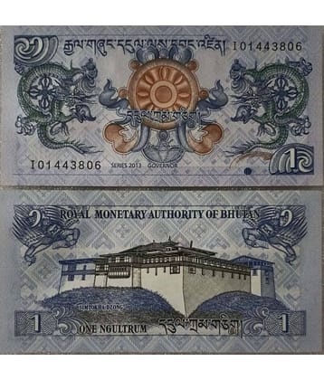 Hop n Shop - Bhutan 1 Ngultrum Note Gem UNC 1 Paper currency & Bank notes