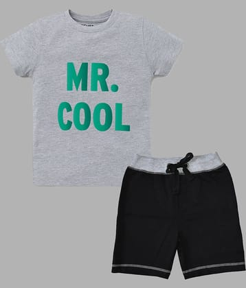 ETCHED DESIGN Pack of 1 Boys Cotton T-Shirt & Shorts Set ( Multicolor )
