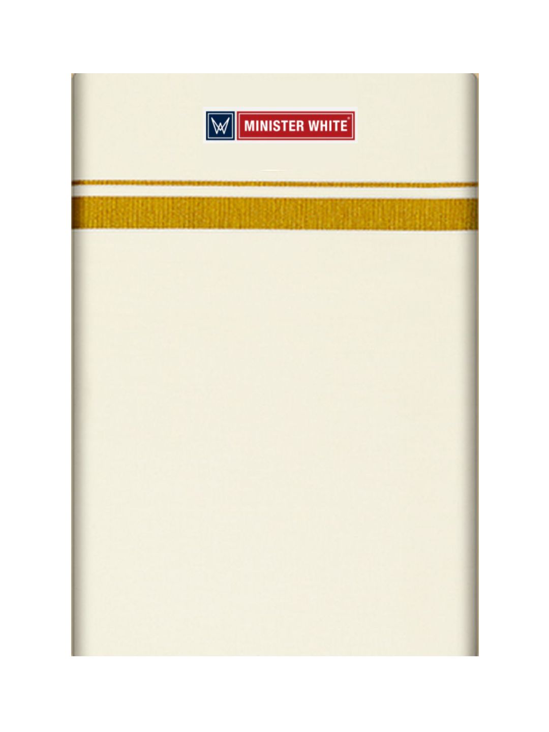 Mens Cotton Cream Single Layered Dhoti with 3/4" Gold Jari Border - Sankalp-2Mtr