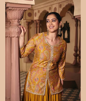 Madhuram Textiles Women's Rayon Ready To Wear Flared Lehenga Choli