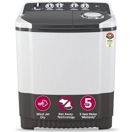 LG 7 Kg 5 Star Wind Jet Dry Semi-Automatic Top Loading Washing Machine (Dark Gray, Rat Away Feature) LG 7 Kg 5 Star Wind Jet Dry Semi-Automatic Top Loading Washing Machine (Dark Gray, Rat Away Feature) - Dark Gray