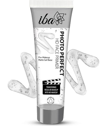Iba Photo Perfect Hd Face Primer, Transparent, 35g , Matte Gel Base , Fills Pores & Fine Lines, (Pack of 1)