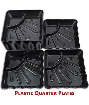 Inpro 12 Pcs Plastic Black Quarter Plate