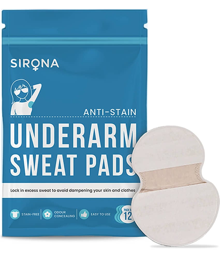 Sirona Disposable Underarm Sweat Pads for Men and Women - 12 Pads | Peel-off | Prevents Stains, Absorbs Sweat & Unpleasant Odour