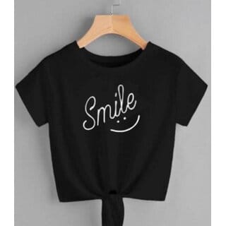 Minha crop t shirt black colour for women  girls