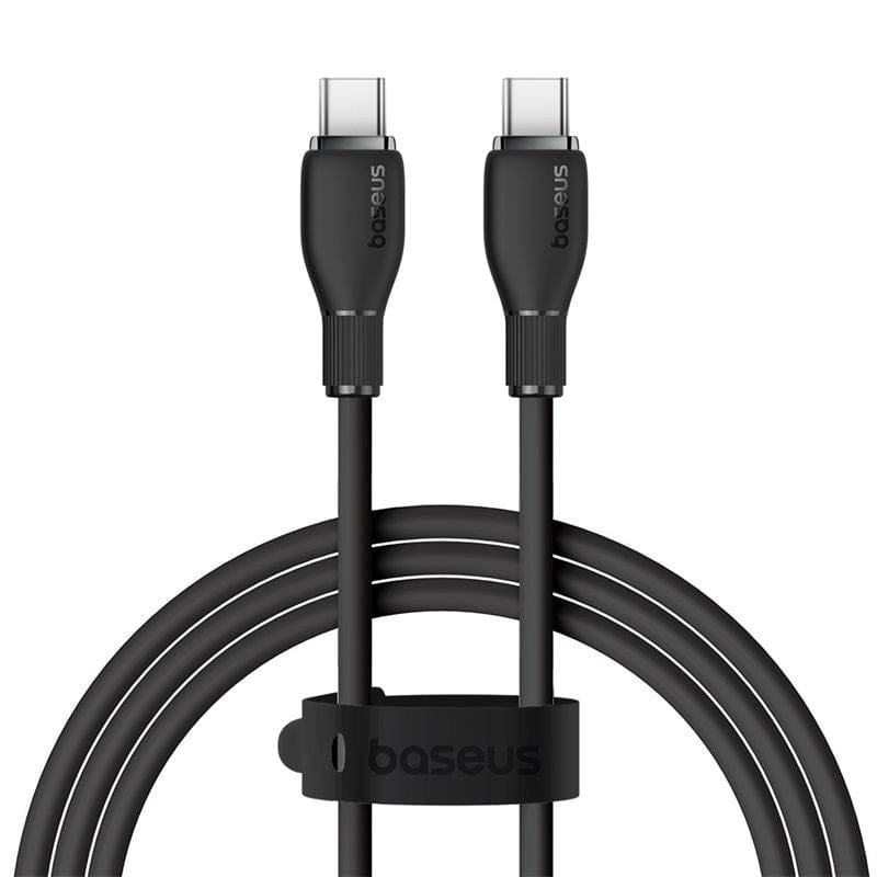 Baseus Pudding Series Fast Charging Cable Silicone Cable  100W Type-C to Type-C Data Cable-Black / 1.2m