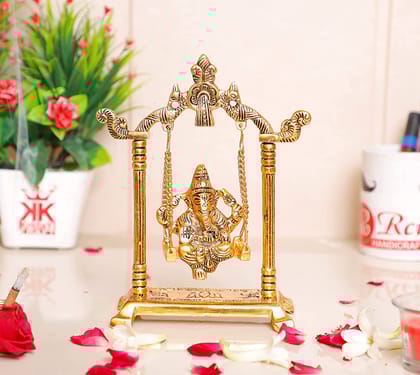 DreamKraft Ganesh ji jhula Idol,Ganpati Idol on Swing jhula for Temple Pooja