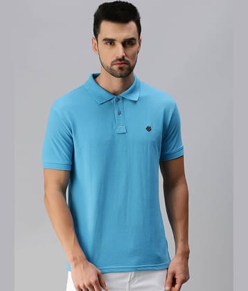 ONN Pack of 1 Cotton Blend Regular Fit Solid Half Sleeves Men's Polo T Shirt ( Blue )