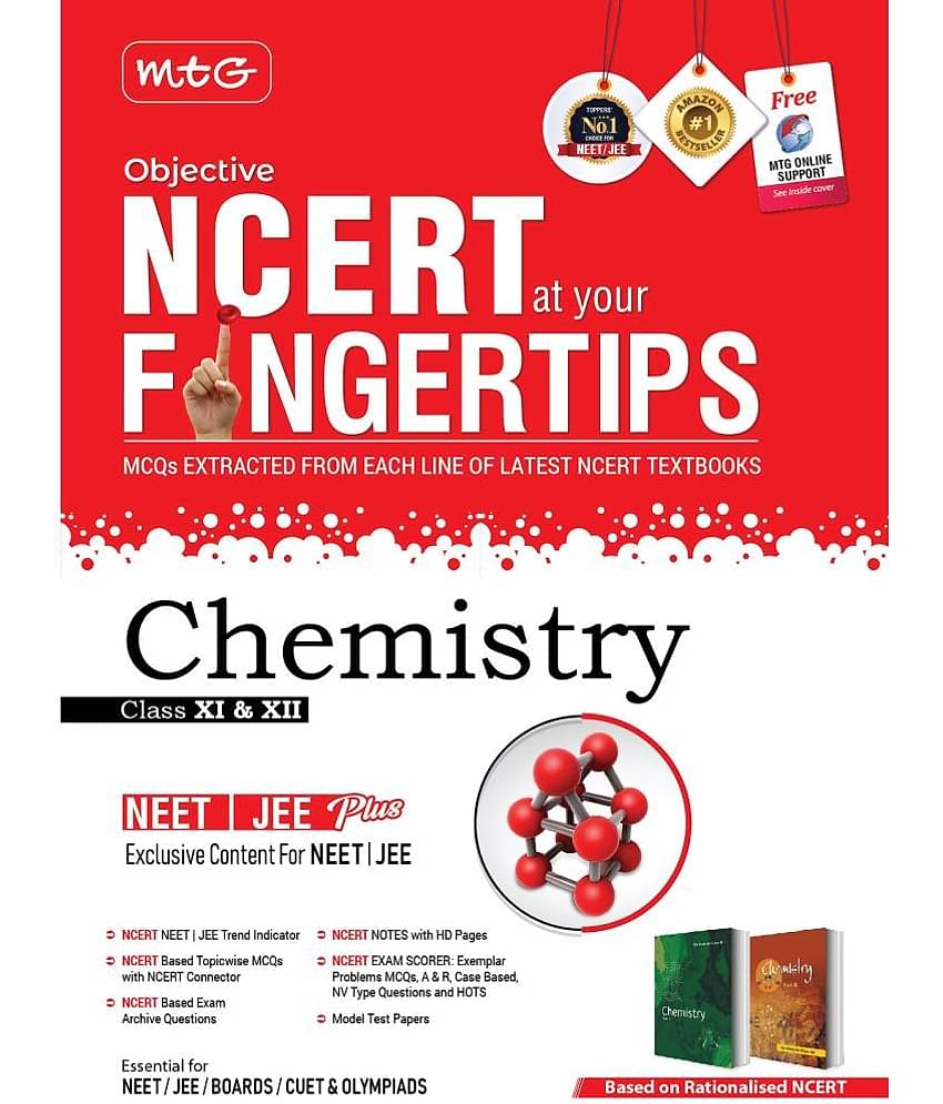 MTG Objective NCERT at your FINGERTIPS Chemistry - NCERT NEET/JEE Trend Indicator, Notes with HD Pages, Exam Archive & MCQs | NEET-JEE Books (Based on NCERT Latest Pattern For 2025 Exam)