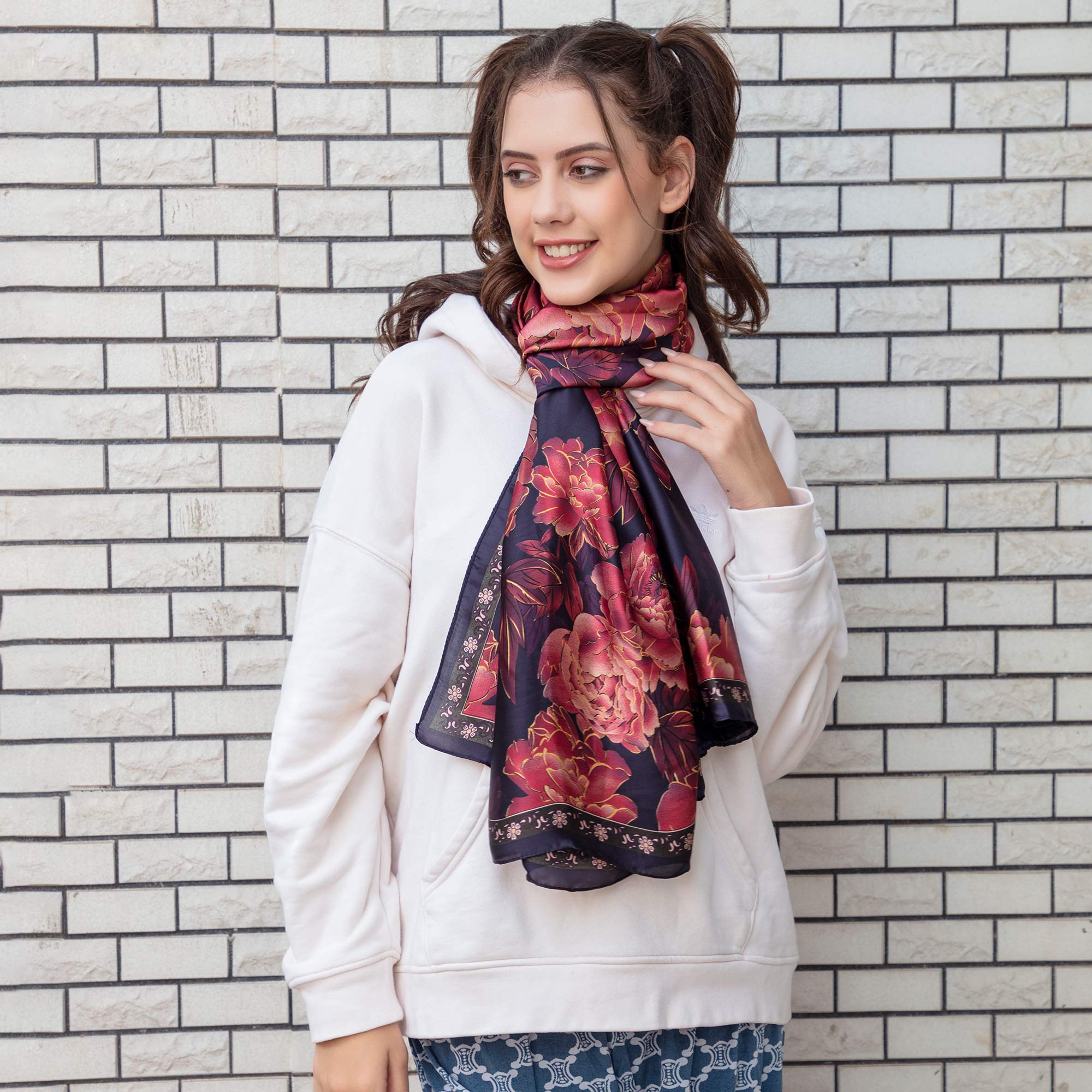 Printed Pure 100% Silk Scarf 6 (90cm x 180cm)