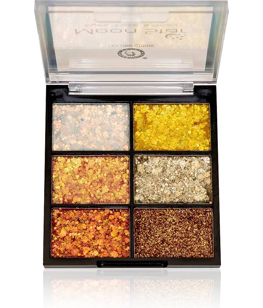 Colors Queen Moon Star Glitter Eyes, Face, & Body Highlighter Shimmery Finish 15g, (Shade - 01)