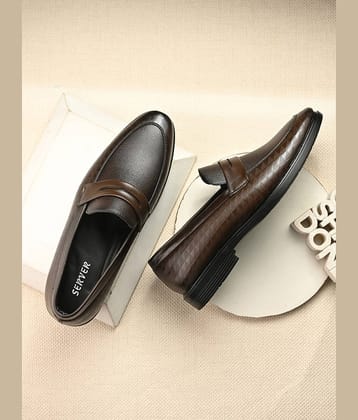 server Brown Men's Slip On Formal Shoes