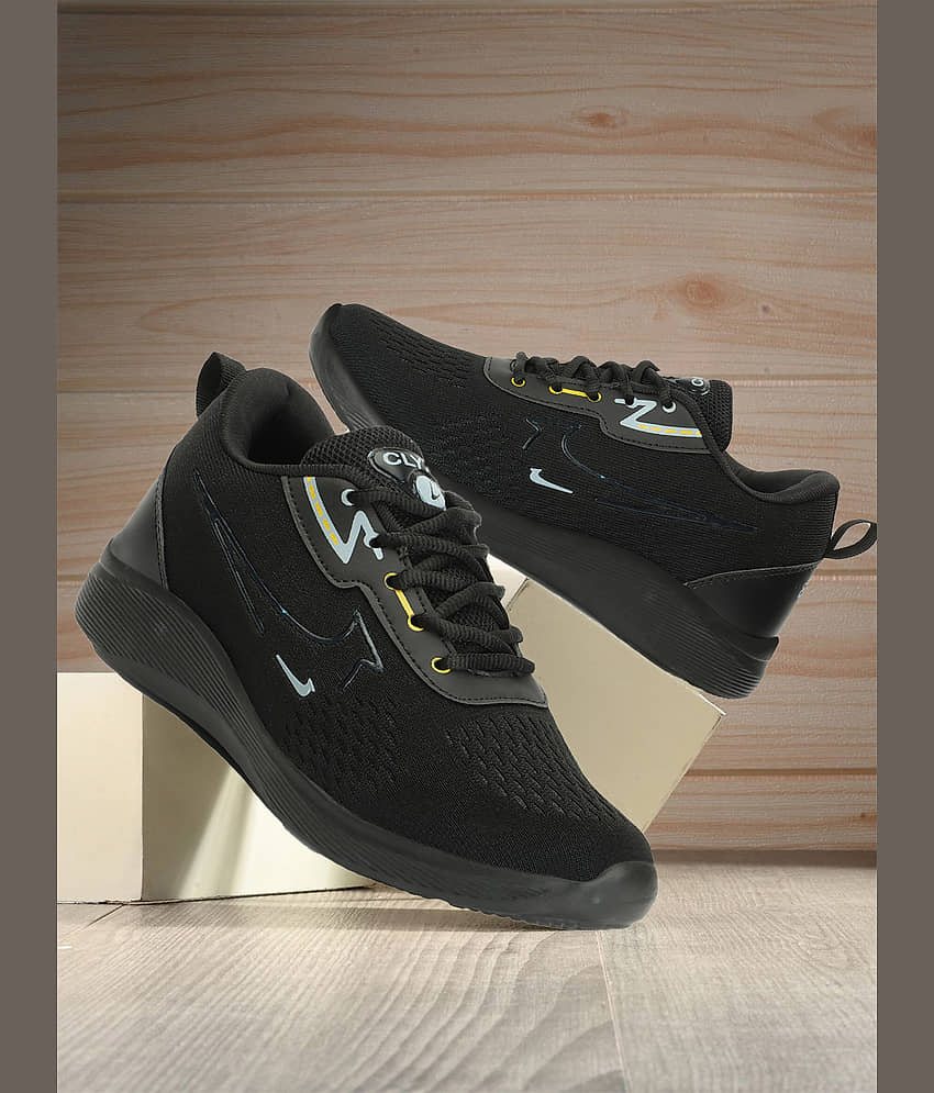 Clymb Black Men's Sports Running Shoes