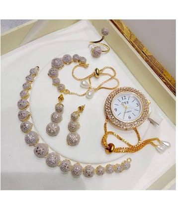 Navya Collections Alloy Golden Choker Contemporary/Fashion Gold Plated Necklace set Combo