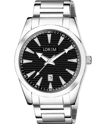 Lorem Silver Stainless Steel Analog Men's Watch