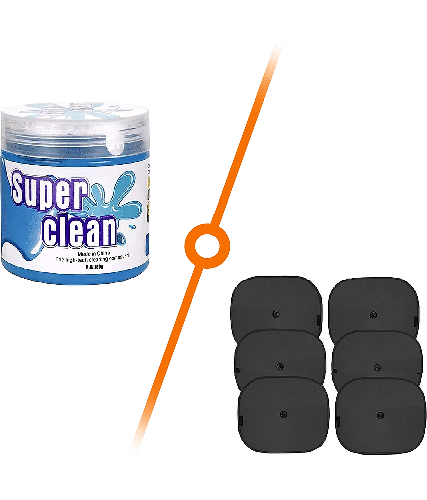 TANTRA Car Accessories Combo Kit with Car Sunshade- 6pcs and Car Cleaning Gel