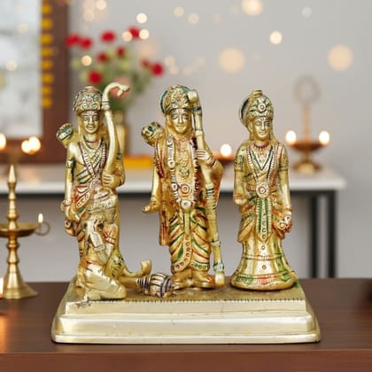 Brass Ram Darbar God Idol Statue | Handcrafted Hindu Religious Murti, Height : 5 Inch (BSMAS131 C)