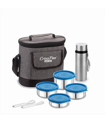 CrossPan TURBO LUNCHBOX + WATER BOTTLE Stainless Steel Insulated Lunch Box 4 - Container ( Pack of 1 )