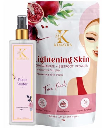 Pomegranate +Beetroot Face Pack & Rose water combo