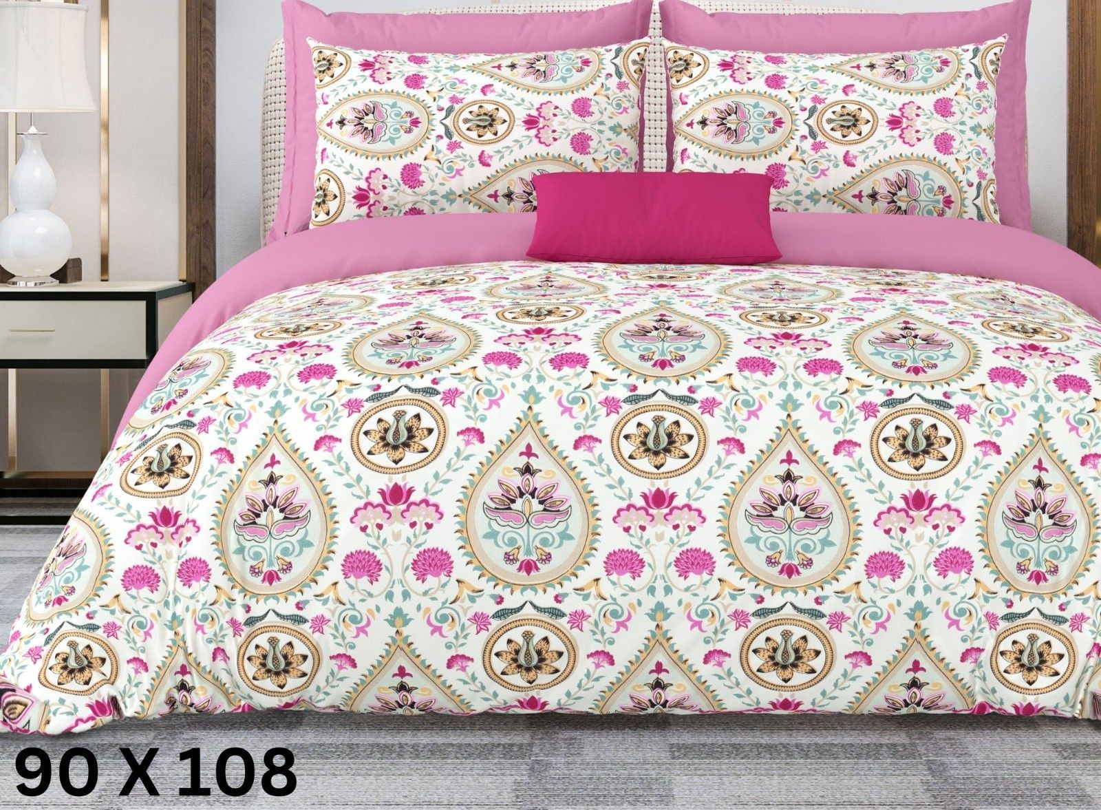 3001-K_Bedsheet Adda- Pure Cotton Double Bedsheet With Two Pillow Cover - Special Offer for Min 2 or More buyer Customer  -DB-(90*108 IN)-Peru-3002