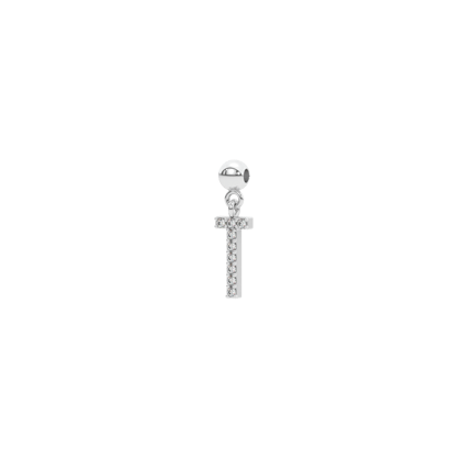 Letter "T" bead charm-Bead Charm only ( without chain )