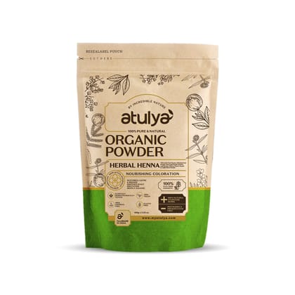 Atulya Herbal Heena Organic Powder | 100% Pure & Natural - 100gm Atulya Herbal Heena Organic Powder | 100% Pure & Natural - 100gm