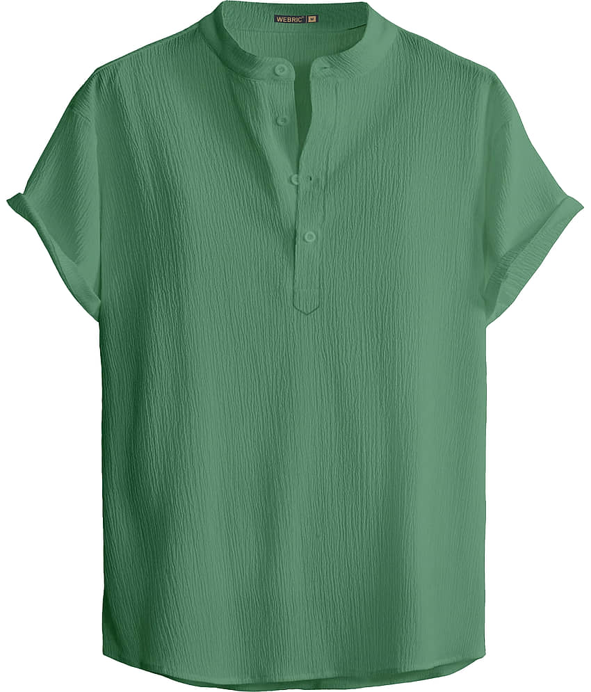 WEBRIC White Polyester Men's Shirt Style Kurta ( Pack of 1 )