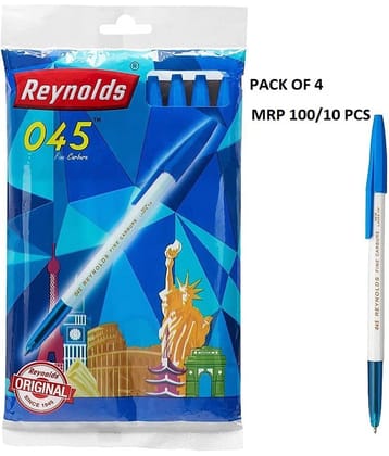 Reynolds 045 Ball Pen 10 Pcs Blue (Pack of 4)