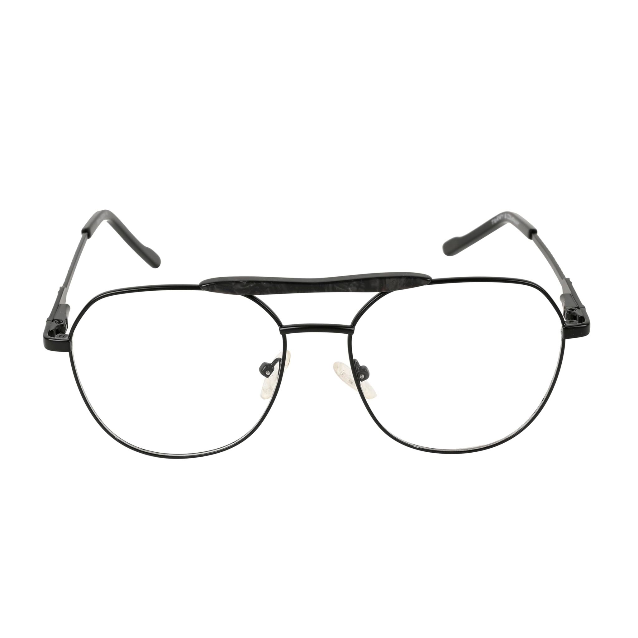 TERRY & CO | Zero Power Blue Cut Eyeglasses | Metal Frame | Medium Size | Anti-Reflective, UV Protection, Lightweight | Spring Hinges | Unisex