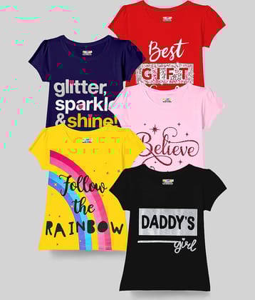 Kuchipoo Pack of 5 Girls Cotton Blend Top ( Multicolor3 )