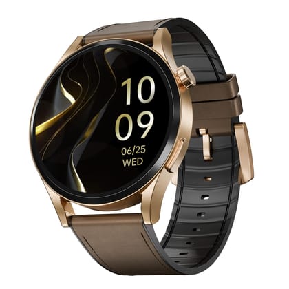 Boat Chrome Horizon, Premium Metal Body, Video Watch Faces, 1.51”(3.83cm) AMOLED Round Display, HRV & VO2 Max, Auto-Activity Detection, ASAP Charge, HRV Smartwatch for Men & Women (Coco Brown) Boat Chrome Horizon, Premium Metal Body, Video Watch Faces, 1