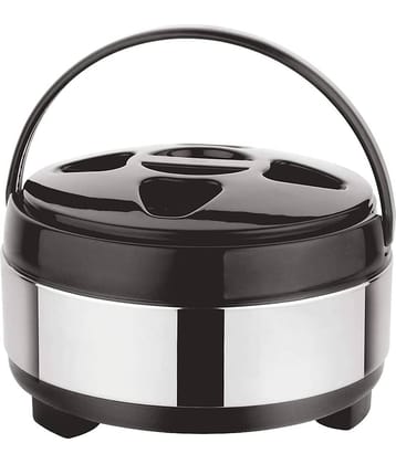 BOWLMAN Caserole Hot-Pot Food/Rot Silver Steel Thermoware Casserole ( Set of 1 , 2000 mL )