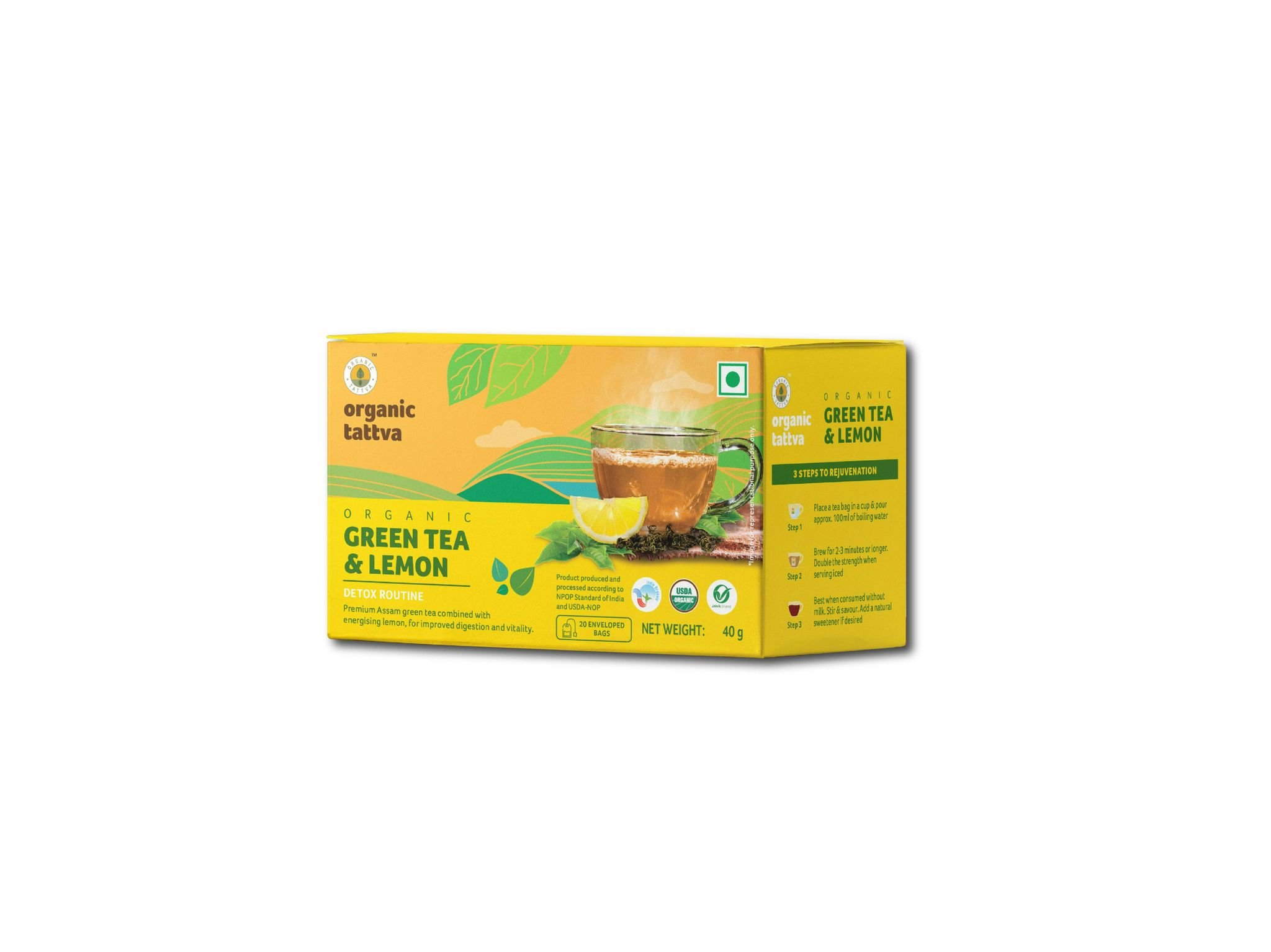 Organic Green Tea & Lemon 40g